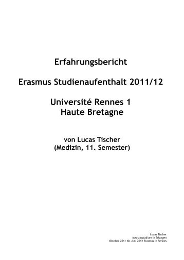 Erfahrungsbericht Erasmus Studienaufenthalt 2011/12 Université ...