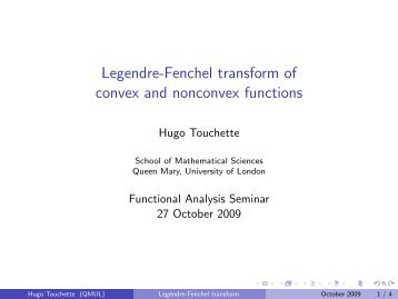 Legendre-Fenchel transform of convex and nonconvex functions