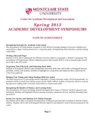 Academic Development Symposiums - Montclair State University