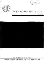 Central Opera Service Bulletin - Cultural Policy and the Arts National ...