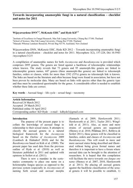 Title of manuscript - Mycosphere-online journal
