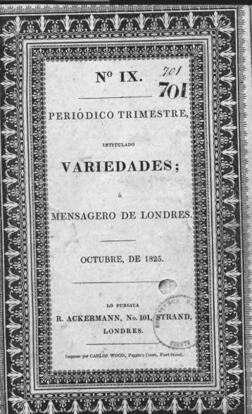 V.ARIEDADE'S; - Biblioteca Nacional de Colombia