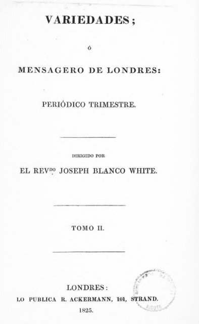V.ARIEDADE'S; - Biblioteca Nacional de Colombia