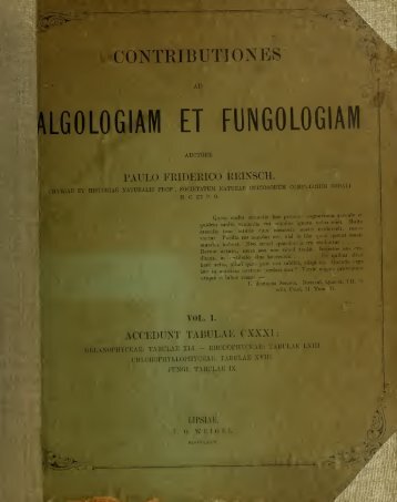 Contributiones ad algologiam et fungologiam - SeaweedAfrica