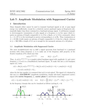Lab 7: Amplitude Modulation with Suppressed Carrier