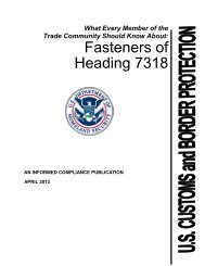 Fasteners of Heading 7318 - CBP.gov