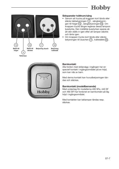 Instruktionsbok husvagnar S - Hobby Caravan