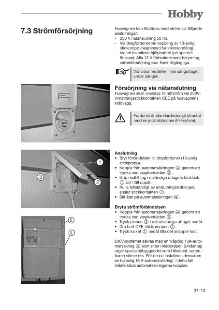 Instruktionsbok husvagnar S - Hobby Caravan