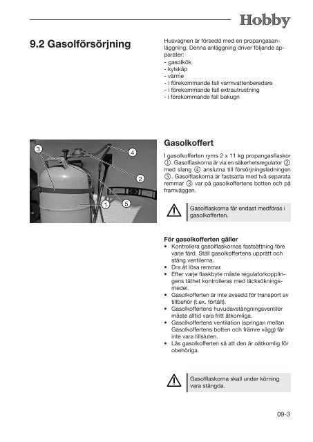 Instruktionsbok husvagnar S - Hobby Caravan