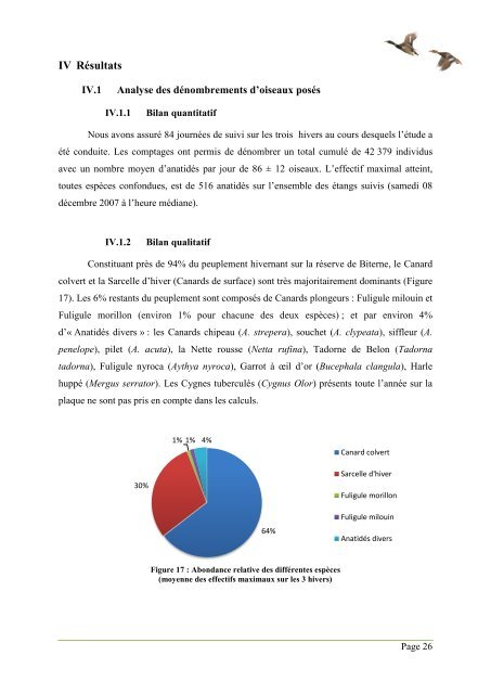 Stratégies d'utilisation d'une réserve par les anatidés ... - CEBC