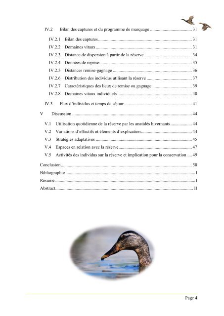 Stratégies d'utilisation d'une réserve par les anatidés ... - CEBC