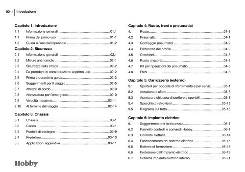 Sicurezza - Hobby Caravan