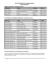 FEI GA 2011 - Elections / Appointments