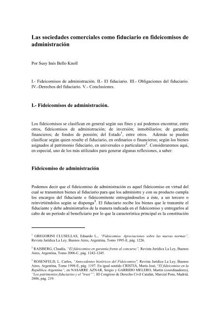 Las sociedades comerciales como fiduciario en fideicomisos de