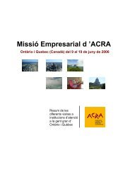 Informe Missió Empresarial Canadà 2006. - Acra