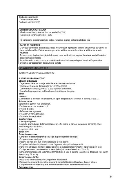 resumo programación departamento de francés 2012-2013