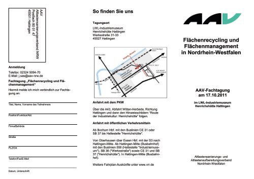 Flächenrecycling und Flächenmanagement in ... - AAV NRW