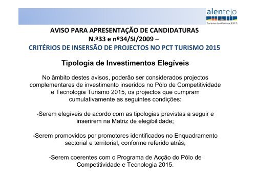 INCENTIVOS ÀS EMPRESAS - Câmara Municipal de Sines