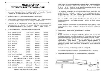 Reglament Milla Atlètica XI Trofeu Portocolom 2011