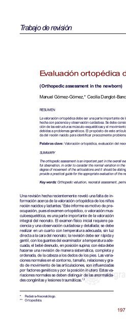 Evaluación ortopédica del recién nacido - edigraphic.com