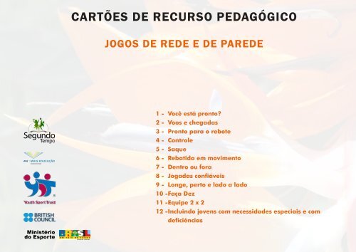 CARTõES DE RECURSO PEDAGÓGICO - Ministério do Esporte