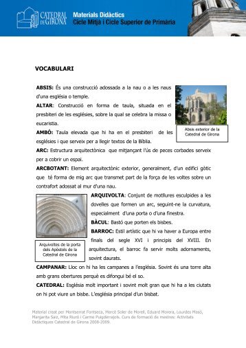 Vocabulari (definicions ordenades) - Catedral de Girona