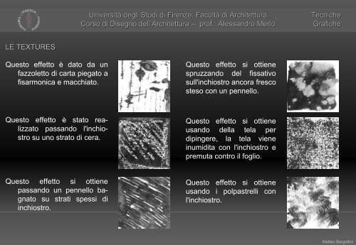 Le tecniche grafiche di rappresentazione I - Dipartimento di ...