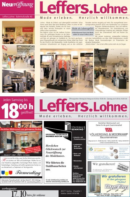 NeuerÃ¶ffnung Leffers, Lohne - Industriebau HOFF und Partner