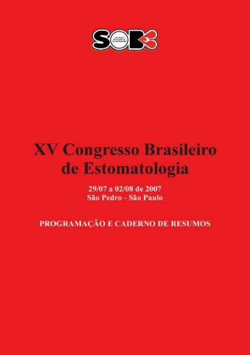 Caderno de Resumos (PDF) - Sociedade Brasileira de Estomatologia