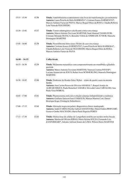 Caderno de Resumos (PDF) - Sociedade Brasileira de Estomatologia