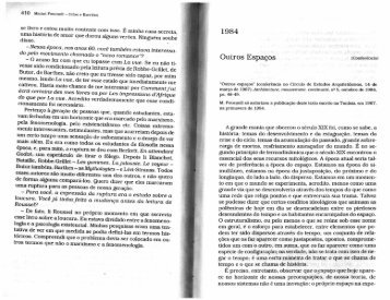 FOUCAULT, M. Outros espaços. In: Ditos e escritos III - Estética - Uesb