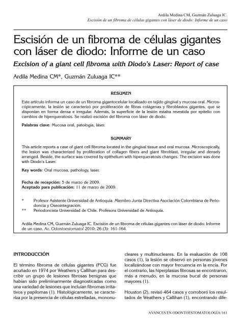 Escisión de un fibroma de células gigantes con láser de diodo ...