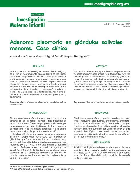adenoma pleomorfo de las glándulas salivales adenoma pleomorfo de las glándulas salivales