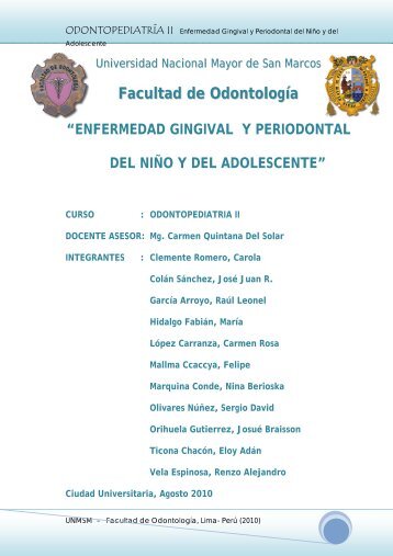 Enfermedad Gingival y Periodontal del Niño y del Adolescente