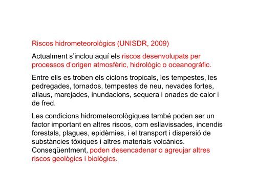 Riscos associats al clima - Generalitat de Catalunya