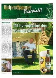 Mit Hohenthanner den Sommer genießen! Mit Hohenthanner den ...