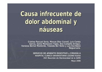 Causa infrecuente de dolor abdominal y náuseas - Sociedad ...