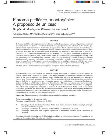 Fibroma periférico odontogénico. A propósito de un caso