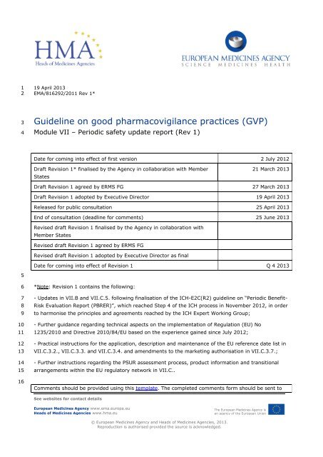 Guideline On Good Pharmacovigilance Practices Gvp