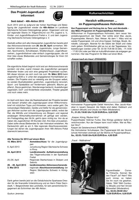 Ausgabe Februar 2013 - Hohnstein