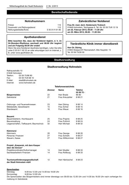 Ausgabe Februar 2013 - Hohnstein