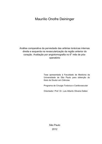 Tese - Cirurgia Torácica e Cardiovascular - USP