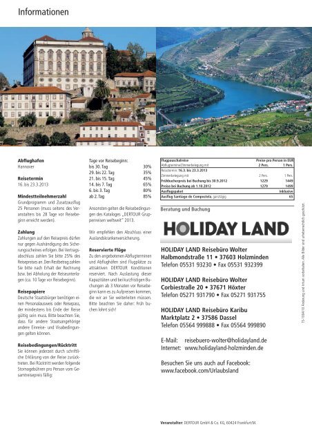 Portugal 16.03. - HOLIDAY LAND Reisebüro Wolter