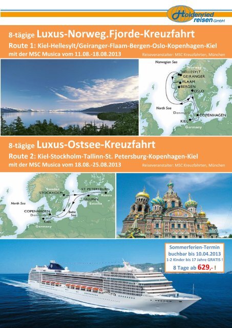 8-tägige Luxus-Ostsee-Kreuzfahrt 8-tägige Luxus-Norweg.Fjorde ...