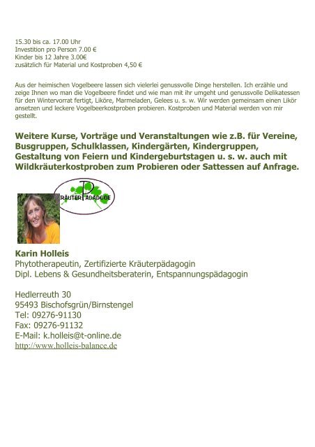 Karin Holleis Wanderungen - Seminare â Kurse - Holleis-balance.de