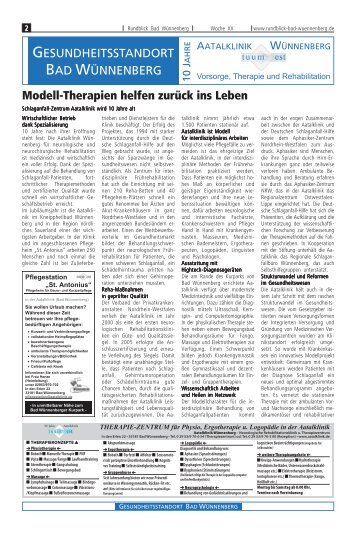 Modell-Therapien helfen zurück ins Leben - Aatalklinik Wünnenberg