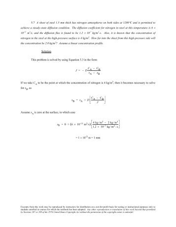 5.7 A sheet of steel 1.5 mm thick has nitrogen atmospheres on both ...