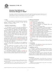 Standard Test Methods for Ammonia Nitrogen In Water