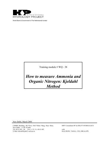 How to measure Ammonia and Organic Nitrogen: Kjeldahl Method