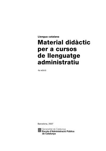 Material didàctic per a cursos de llenguatge administratiu